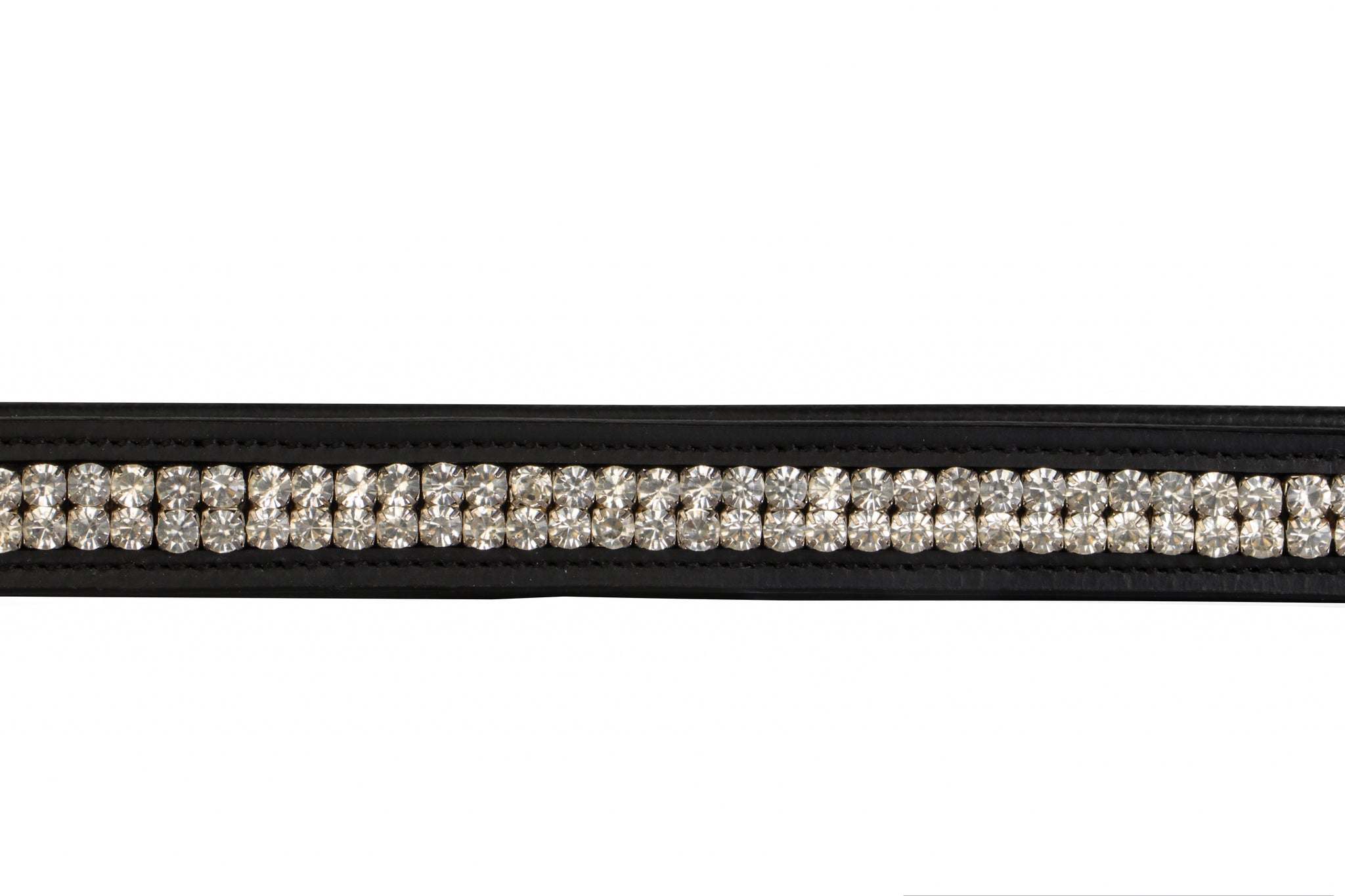 Double Row Crystal Leather Horse Browband