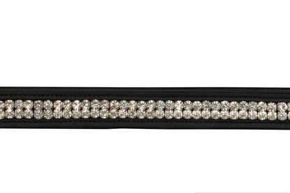 Double Row Crystal Leather Horse Browband