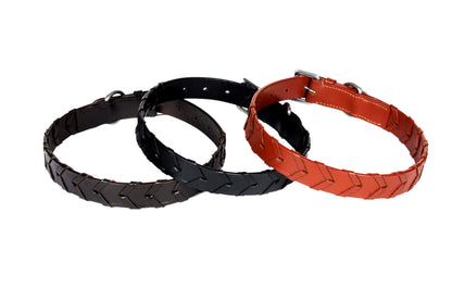 SIE Braided Leather Dog Collars