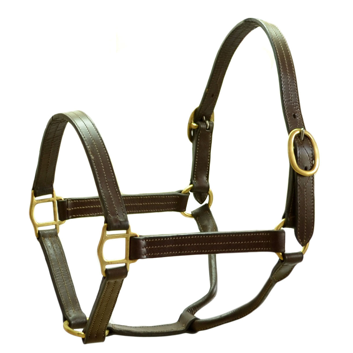 SIE Genuine Leather Horse Halter Triple Stitched with Solid Brass Hardware