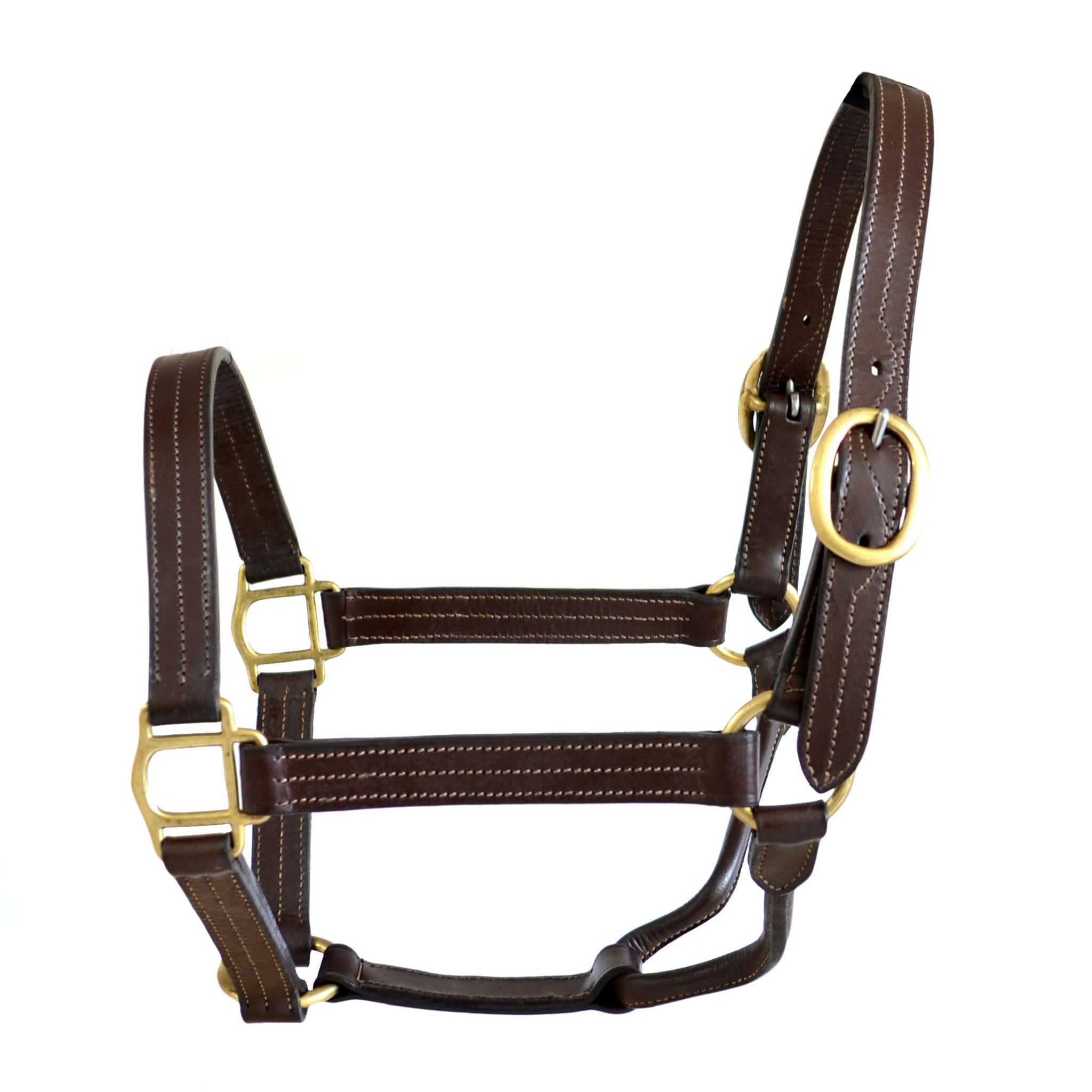 SIE Genuine Leather Horse Halter Triple Stitched with Solid Brass Hardware
