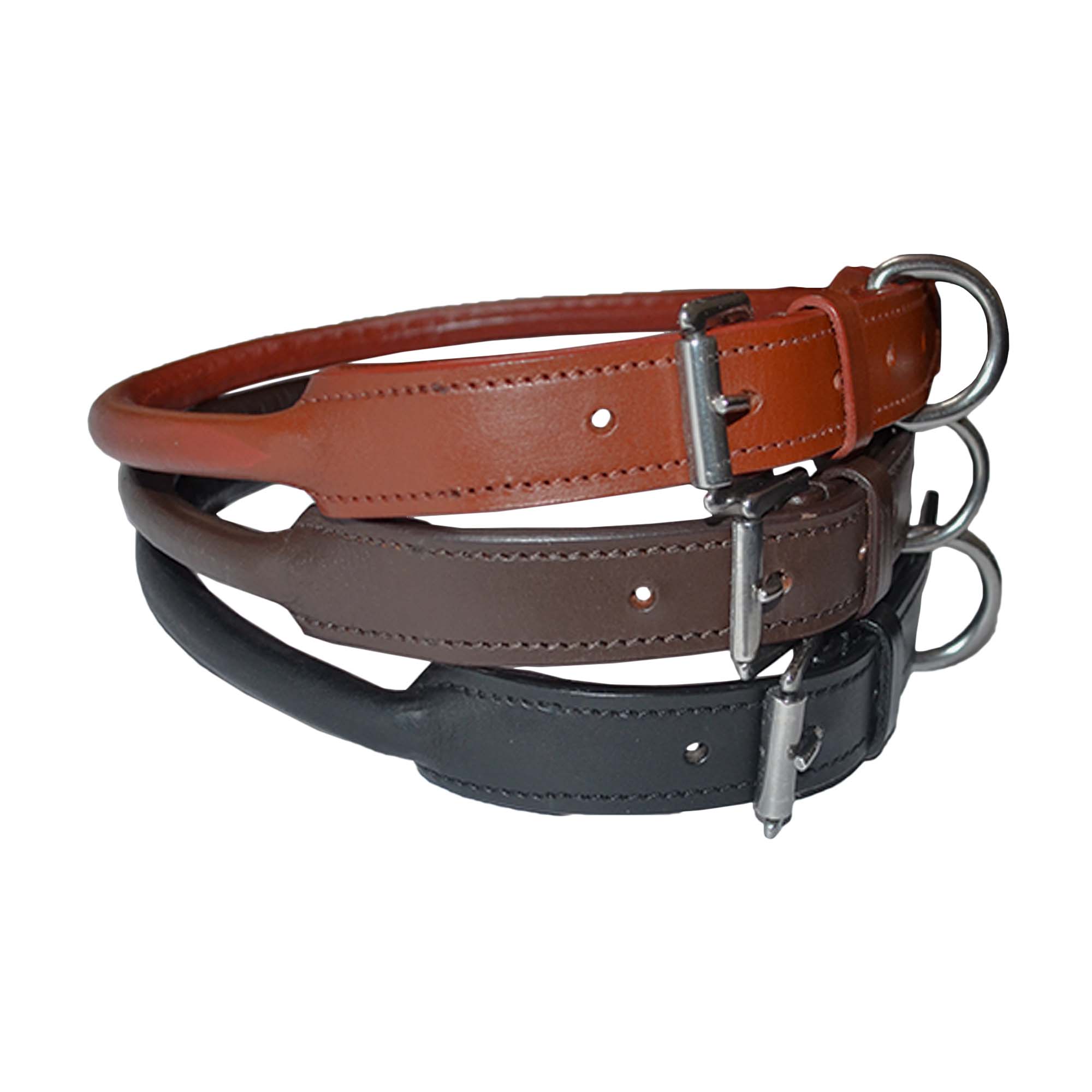 Rolled Leather Dog Collar