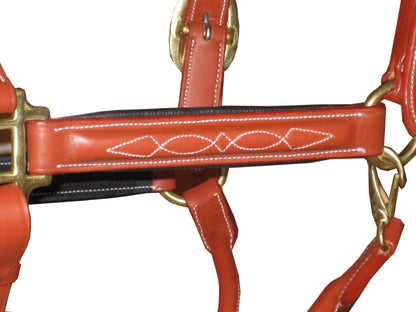 SIE  (Lot of 12) Fancy Stitched Adjustable Leather Padded Halters, Custom made