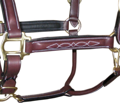 SIE  (Lot of 12) Fancy Stitched Adjustable Leather Padded Halters, Custom made