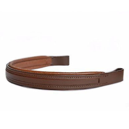 Lot of 8 Empty Channel Brown Leather Browbands for Bridles, Full - 8mm