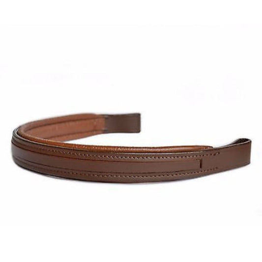 Lot of 8 Empty Channel Brown Leather Browbands for Bridles, Full - 8mm