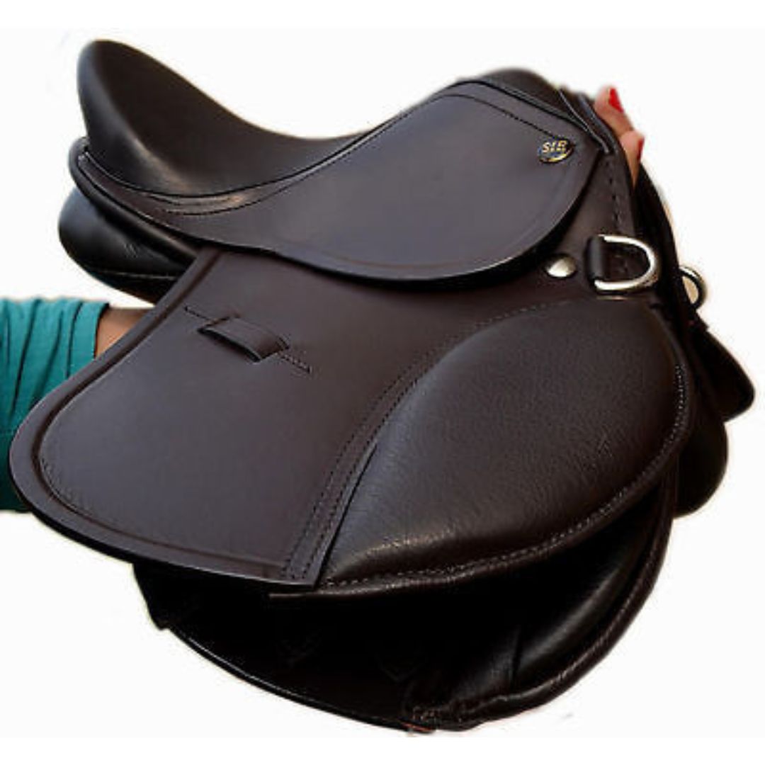 English Jumping Leather Horse Pony Saddle 10'' and 12'' for Kids