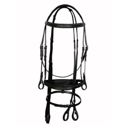 SIE Genuine Leather Padded Fancy Stitch Jump Bridle – Anatomic Raised Show Bridle