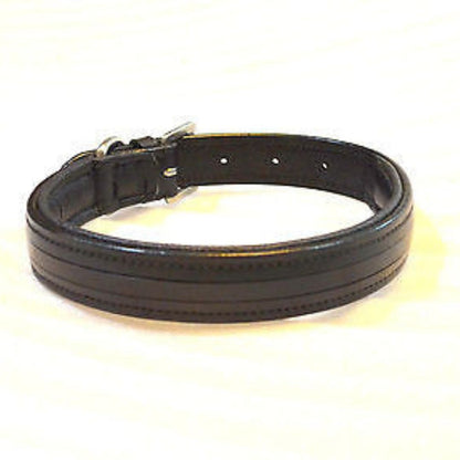SIE Leather Empty channel dog collars black brown padded collar 8 mm
