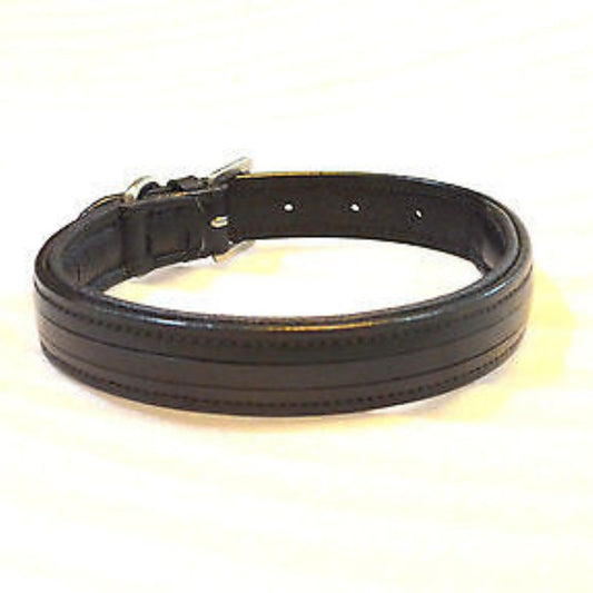 SIE Leather Empty channel dog collars black brown padded collar 8 mm