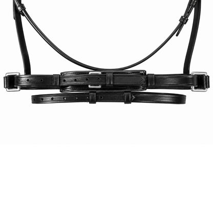SIE Leather Crank Dressage Bridle with Padded Crown & Flash – Premium Soft Padded Horse Bridle with Loop Holder