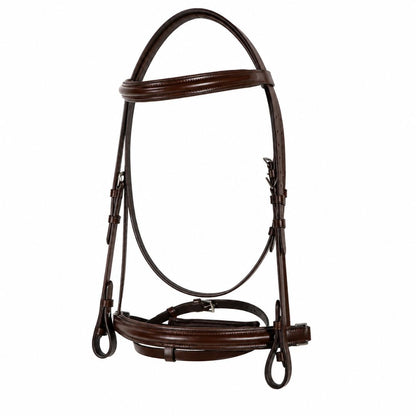 SIE Dressage Bridle with Reins – Premium Leather Horse Bridle with Stainless Steel Hardware