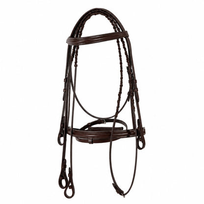 SIE Dressage Bridle with Reins – Premium Leather Horse Bridle with Stainless Steel Hardware