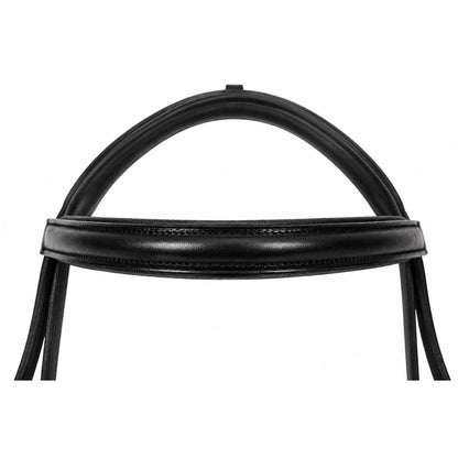 SIE Leather Crank Dressage Bridle with Padded Crown & Flash – Premium Soft Padded Horse Bridle with Loop Holder