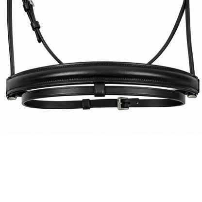 SIE Leather Crank Dressage Bridle with Padded Crown & Flash – Premium Soft Padded Horse Bridle with Loop Holder