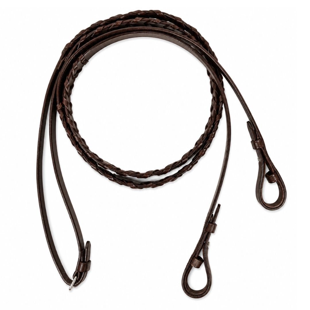 SIE Blue Crystals Single Row Leather Show Bridle with Reins Padded Anatomic Design