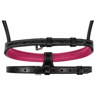 SIE Pink Crystals Single Row Leather Show Bridle  – Padded Anatomic Design