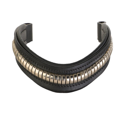 SIE Genuine Leather Horse Browband English Bridle Accessory Single Row Metal Clincher Studded Classic Show Riding Tack