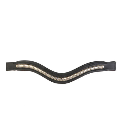 SIE Genuine Leather Horse Browband English Bridle Accessory Single Row Metal Clincher Studded Classic Show Riding Tack