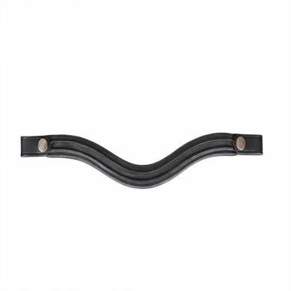 SIE Empty Channel Padded Leather Horse Browband with Snap Button Closure English Bridle Accessory