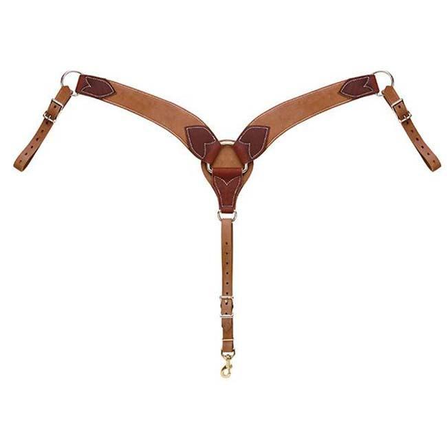 SIE Leather Harness & Roper Breast Collar – Western Breast Collar with Center Dee and Tapered Design