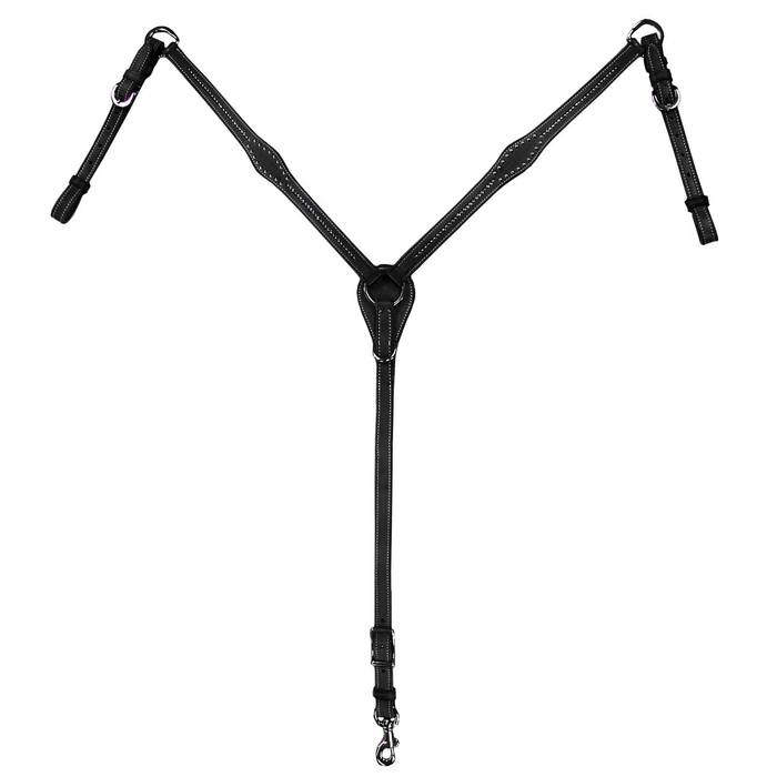 SIE Leather Western Horse Breast Collar Pink Swarovski Crystals Inlaid