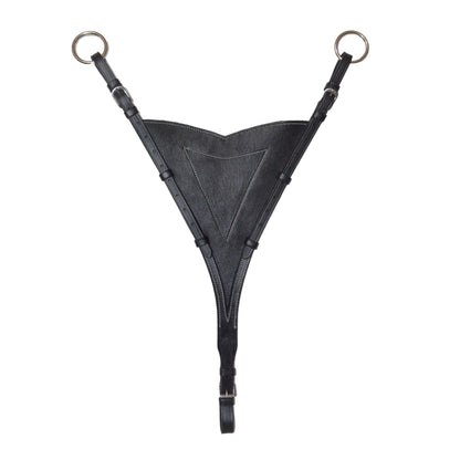 SIE Leather Adjustable Bib Martingale Attachment - Bib Design with SS Hardware Fully Adjustable One Size