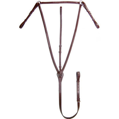 SIE Genuine Leather Round Raised Double Fancy Stitch Breastplate with Removable Standing Attachment