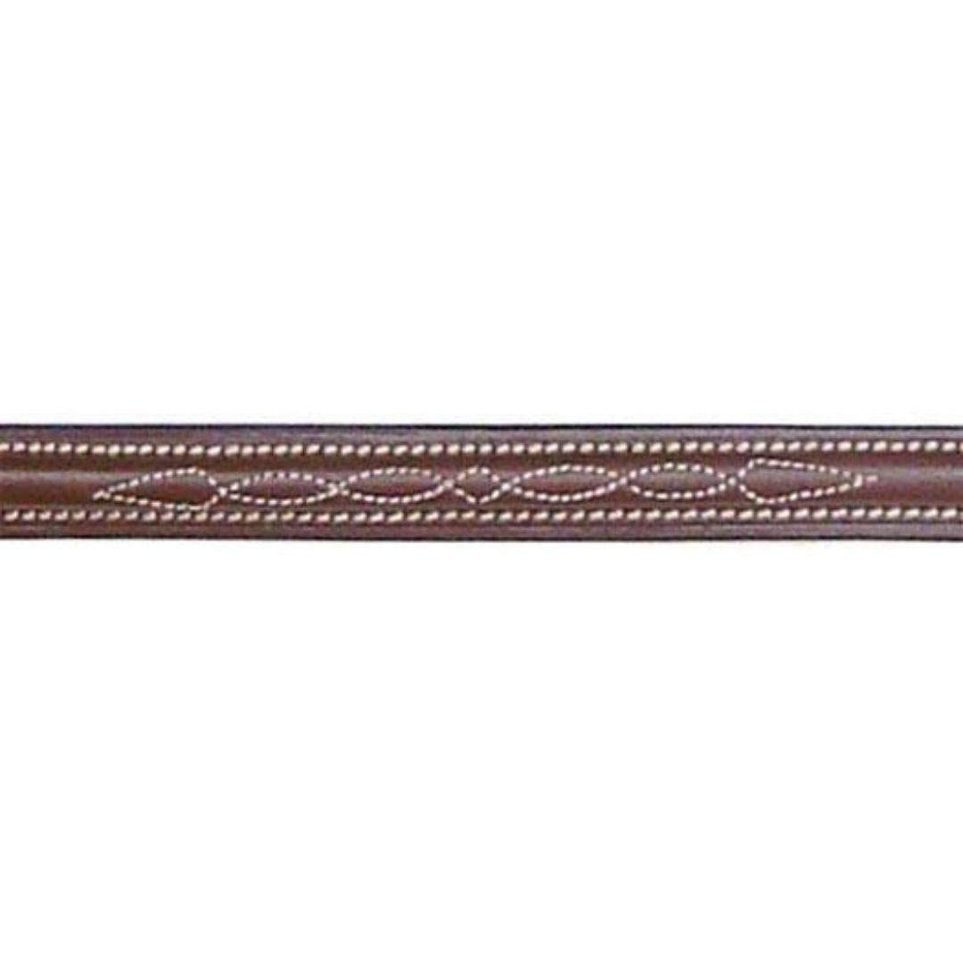 SIE Genuine Leather Round Raised Double Fancy Stitch Breastplate with Removable Standing Attachment