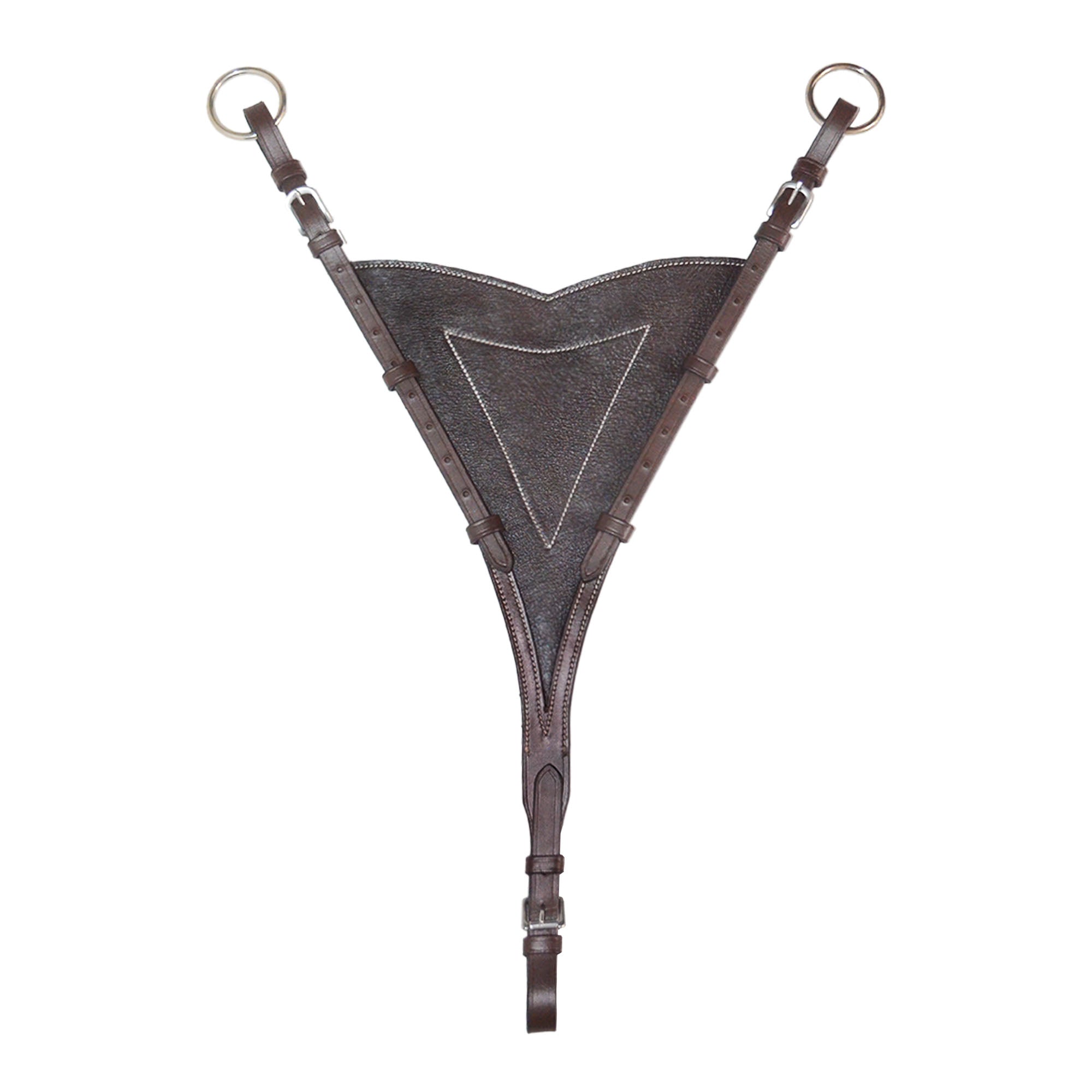 SIE Leather Adjustable Bib Martingale Attachment - Bib Design with SS Hardware Fully Adjustable One Size