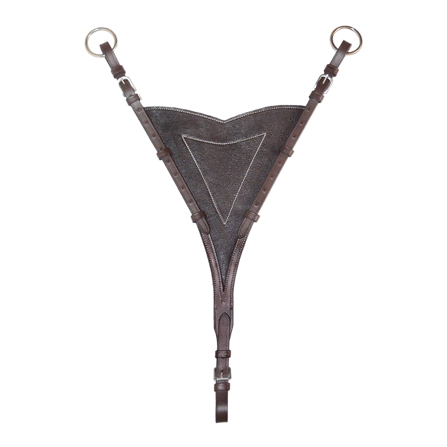 SIE Leather Adjustable Bib Martingale Attachment - Bib Design with SS Hardware Fully Adjustable One Size