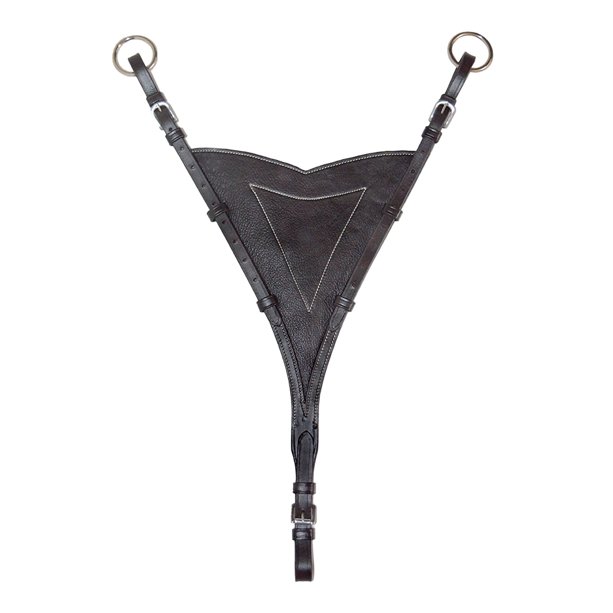 SIE Leather Adjustable Bib Martingale Attachment - Bib Design with SS Hardware Fully Adjustable One Size