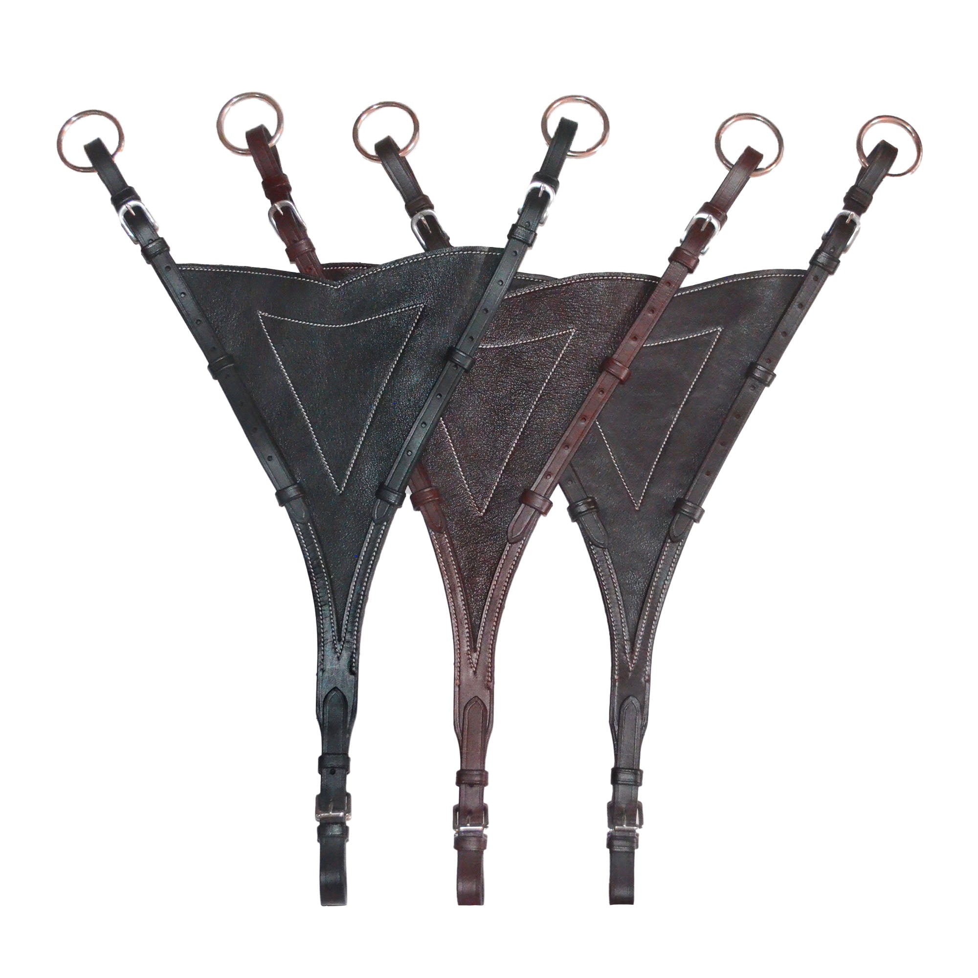 SIE Leather Adjustable Bib Martingale Attachment - Bib Design with SS Hardware Fully Adjustable One Size