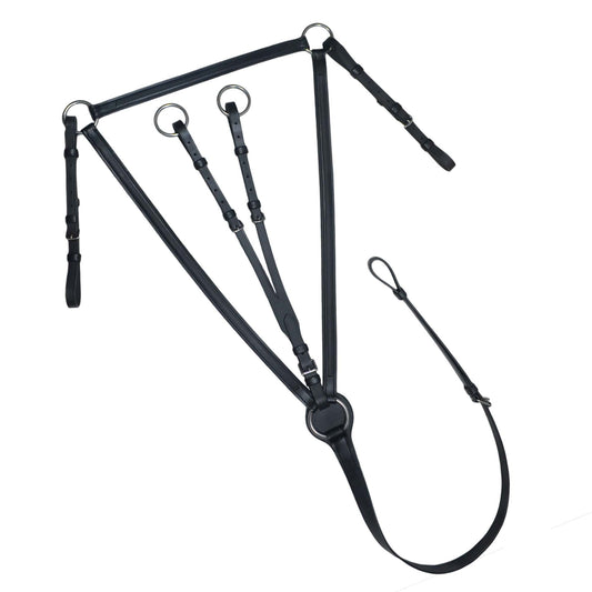 SIE Plain Raised Breastplate with Running Martingale Secure Saddle Support for Jumping & Everyday Riding