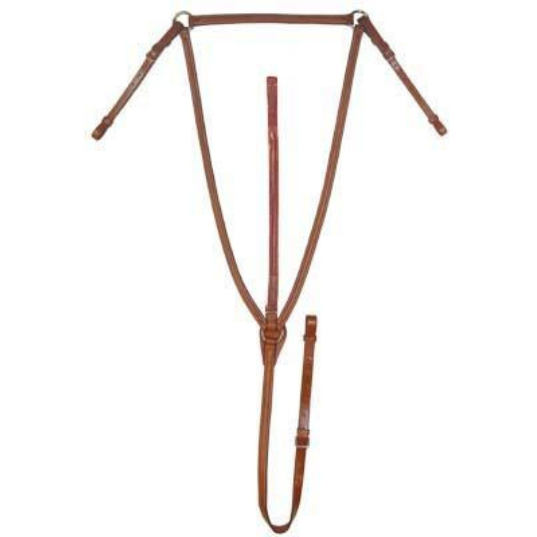 SIE Genuine Leather English Breastplate with Standing Attachment Fancy Stitching With Secure Saddle Support Training Aid