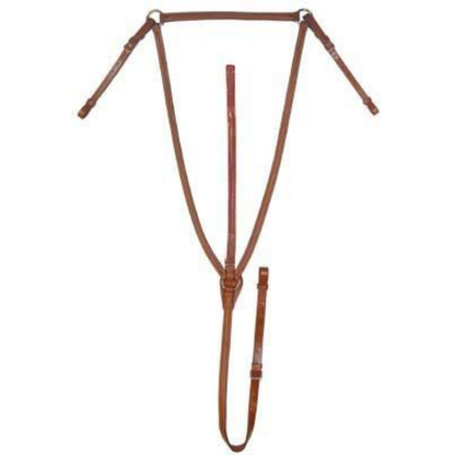 SIE Genuine Leather English Breastplate with Standing Attachment Fancy Stitching With Secure Saddle Support Training Aid