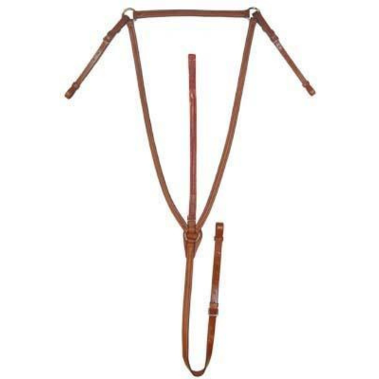 SIE Genuine Leather English Breastplate with Standing Attachment Fancy Stitching With Secure Saddle Support Training Aid
