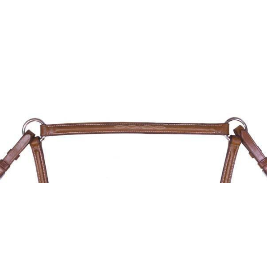 SIE Genuine Leather English Breastplate with Standing Attachment Fancy Stitching With Secure Saddle Support Training Aid