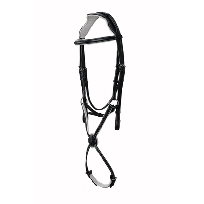 SIE Genuine Anatomic Raised Leather Padded Fancy Stitch Jump Show Bridle