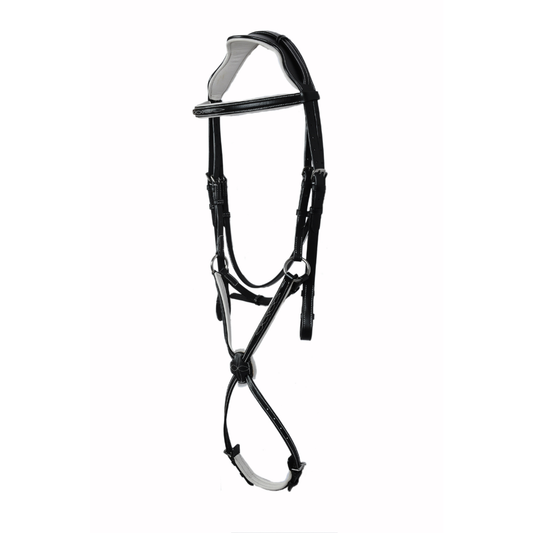 SIE Genuine Anatomic Raised Leather Padded Fancy Stitch Jump Show Bridle