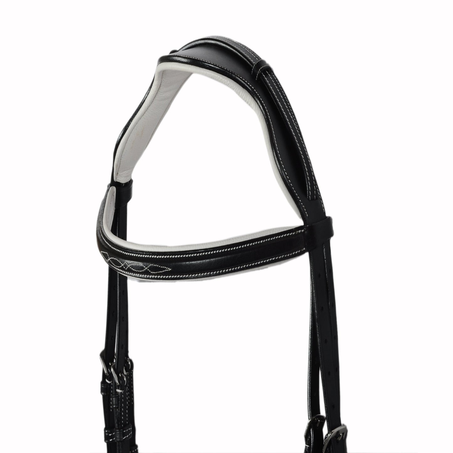 SIE Genuine Anatomic Raised Leather Padded Fancy Stitch Jump Show Bridle