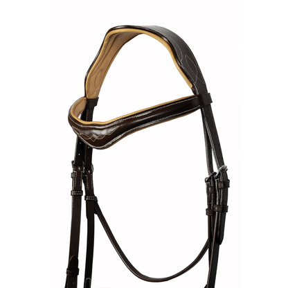 SIE Padded Fancy Stitch Jump Bridle – Anatomic Raised Show Bridle – Soft Padded Crown & Noseband