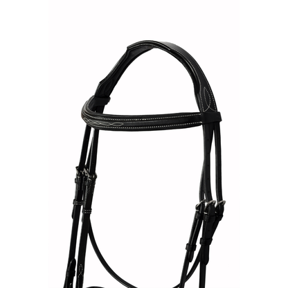 SIE Genuine Leather Padded Fancy Stitch Jump Bridle – Anatomic Raised Show Bridle