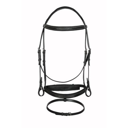 SIE Genuine Leather Padded Fancy Stitch Jump Bridle – Anatomic Raised Show Bridle
