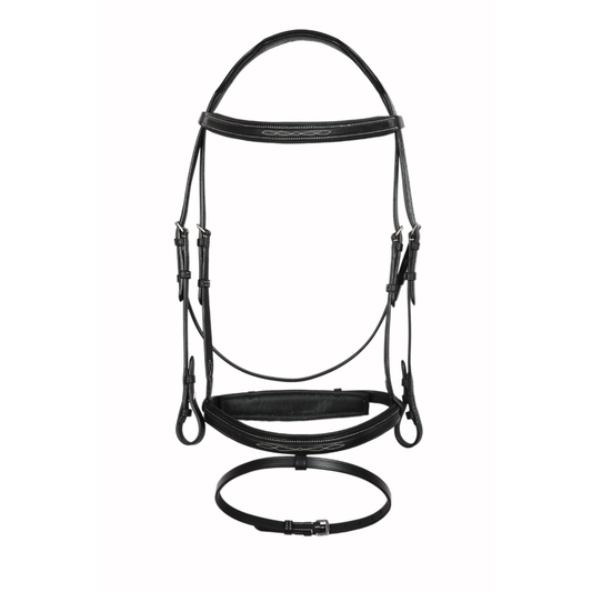 SIE Genuine Leather Padded Fancy Stitch Jump Bridle – Anatomic Raised Show Bridle