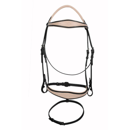 SIE Padded Fancy Stitched Leather Jump Bridle – Premium Buffalo Leather – Soft Padded Anatomic Design