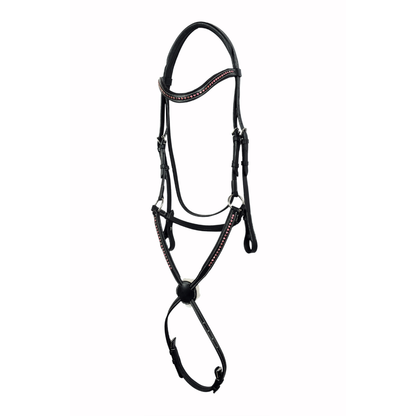 SIE Genuine Leather Padded Bridle with Swarovski® Elements – Premium Buffalo Leather Show Bridle