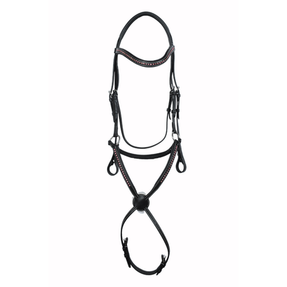 SIE Genuine Leather Padded Bridle with Swarovski® Elements – Premium Buffalo Leather Show Bridle