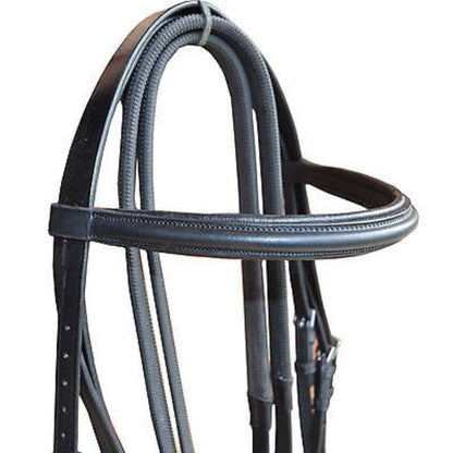 SIE Dressage Bridle with Reins – Premium Leather Horse Bridle with Stainless Steel Hardware