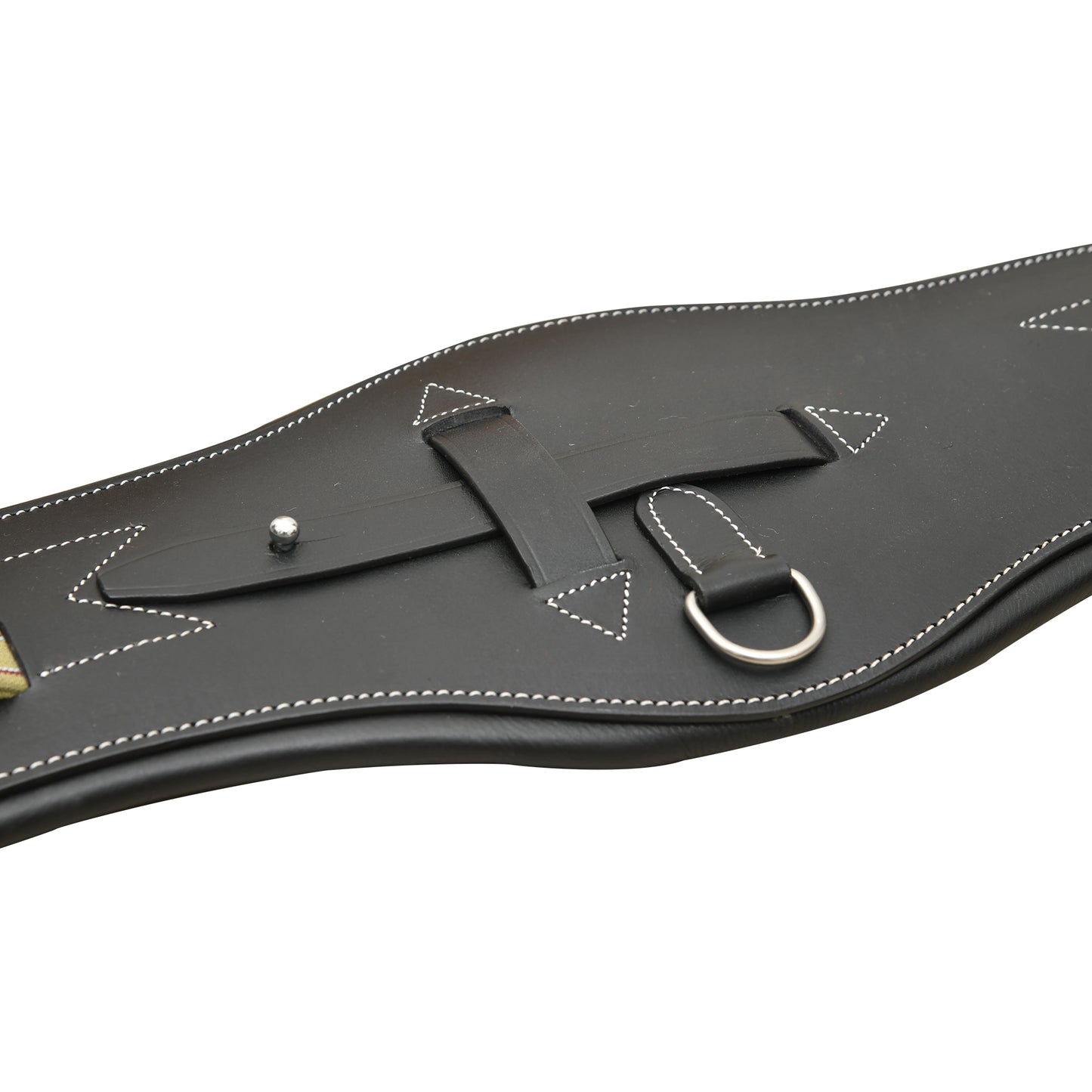 SIE Pro Anatomic Leather Dressage Horse Girth Cinch Soft Padded Comfort With Elastic Ends